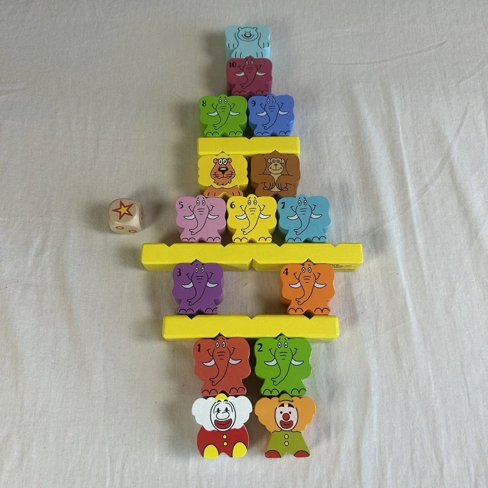 Zimbbos! Elephantastic Pyramids Game COMPLETE wooden pieces STEM Montessori‎